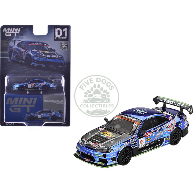 nissan silvia (s15) d max rhd (right hand drive) #46 masao suenaga "d max racing" "d1 grand prix" (2023) limited edition 1/64 diecast model car by mini gt