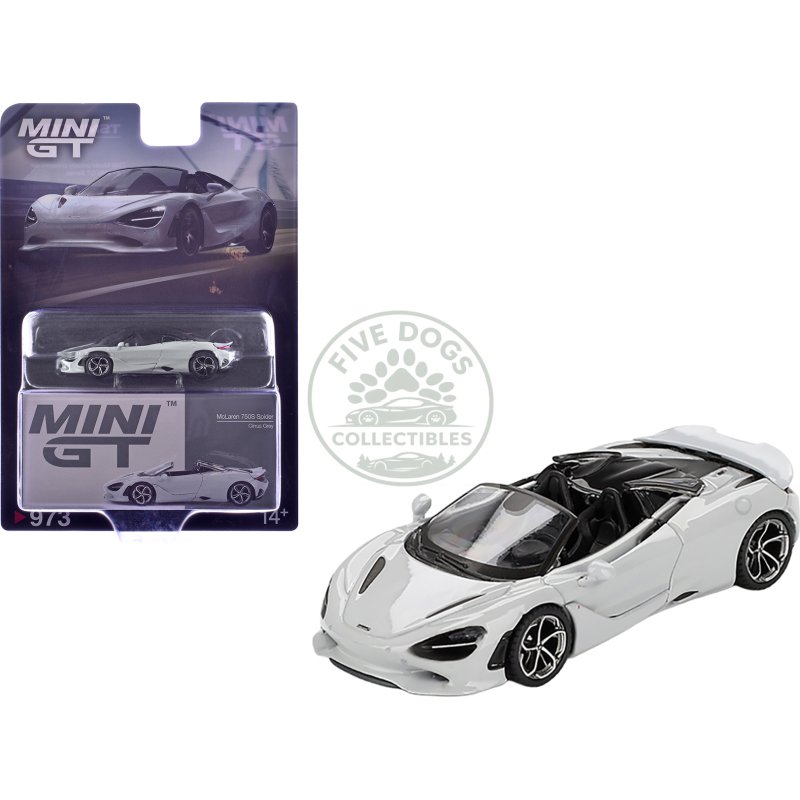 mclaren 750s spider cirrus gray limited edition 1/64 diecast model car by mini gt