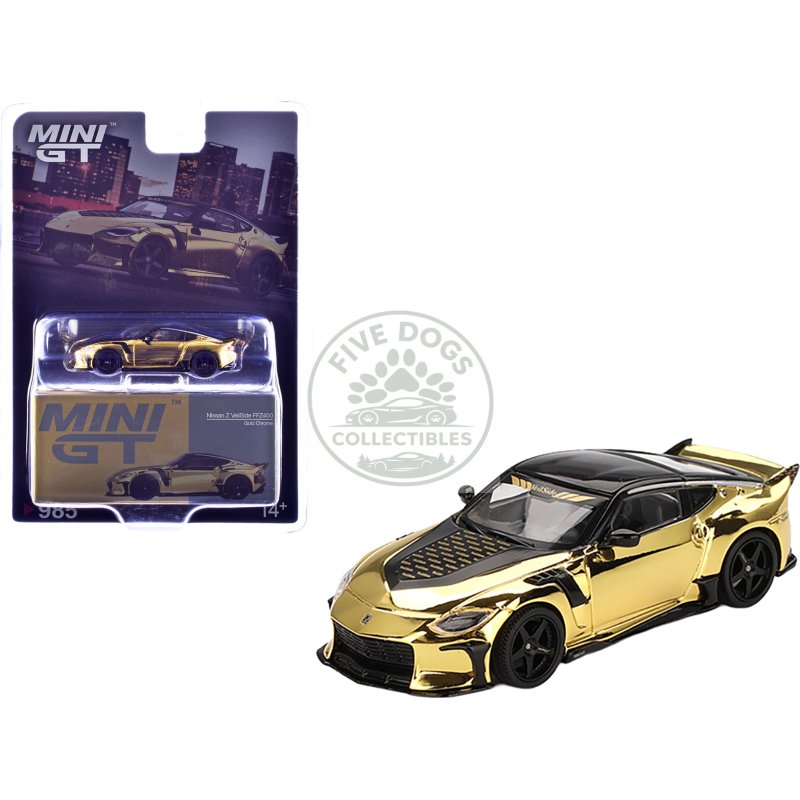 nissan z veilside ffz400 gold chrome with black top limited edition 1/64 diecast model car by mini gt