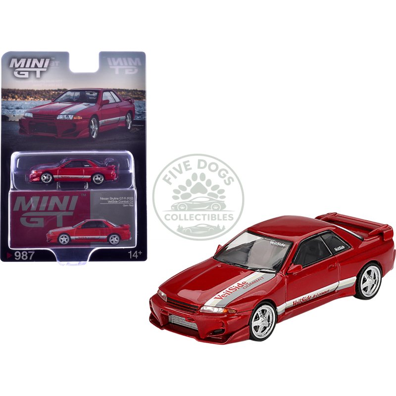 nissan skyline gt r (r32) rhd (right hand drive) "veilside combat c i" gem red metallic limited edition 1/64 diecast model car by mini gt