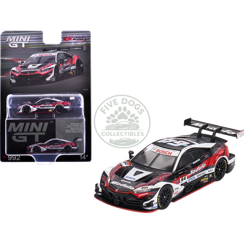 honda nsx gt "type s" gt500 #64 takuya izawa kakunoshin ohta "modulo nakajima racing" "super gt series" (2023) limited edition 1/64 diecast model car by mini gt