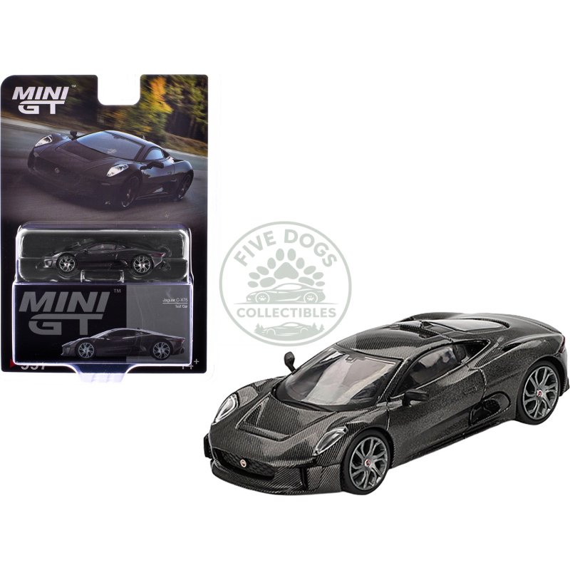 jaguar c x75 "test car" black carbon limited edition 1/64 diecast model car by mini gt