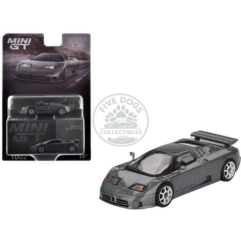 bugatti eb110 super sport grigio scuro dark gray metallic limited edition 1/64 diecast model car by mini gt