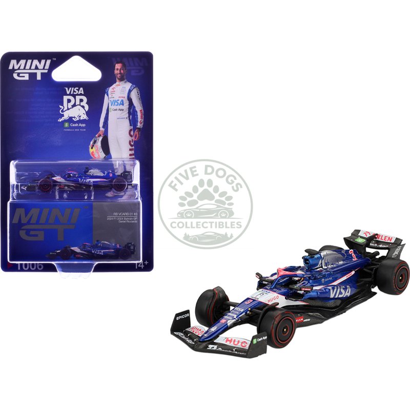rb vcarb 01 #3 daniel ricciardo formula one f1 "bahrain gp" (2024) limited edition 1/64 diecast model car by mini gt