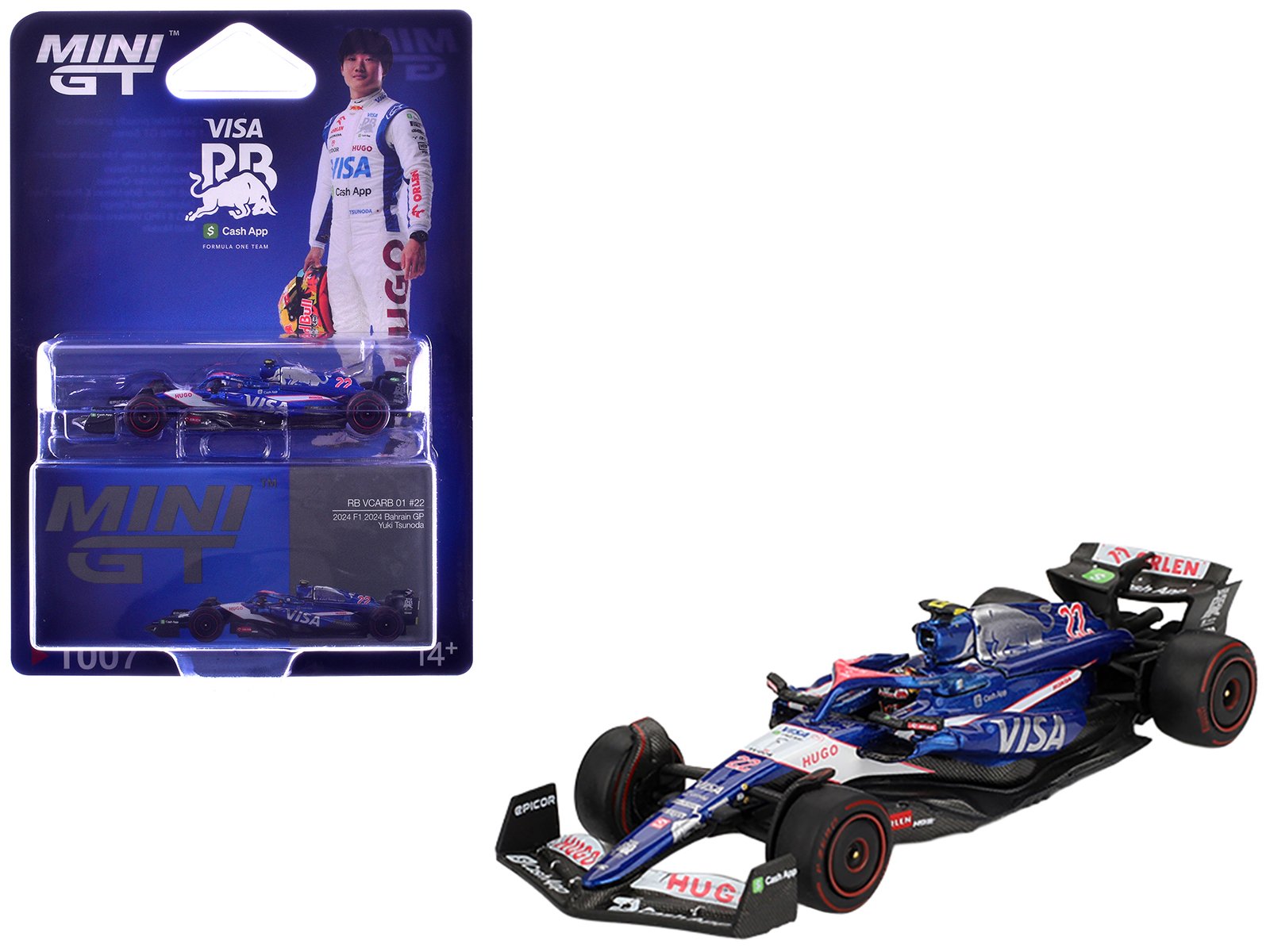 rb vcarb 01 #22 yuki tsunoda formula one f1 "bahrain gp" (2024) limited edition 1/64 diecast model car by mini gt rb vcarb 01 #22 yuki tsunoda formula one f1 "bahrain gp" (2024) limited edition 1/64 diecast model car by mini gt