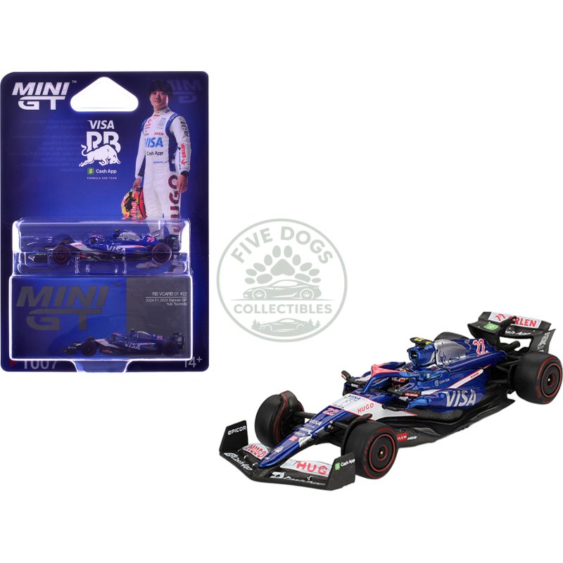 rb vcarb 01 #22 yuki tsunoda formula one f1 "bahrain gp" (2024) limited edition 1/64 diecast model car by mini gt