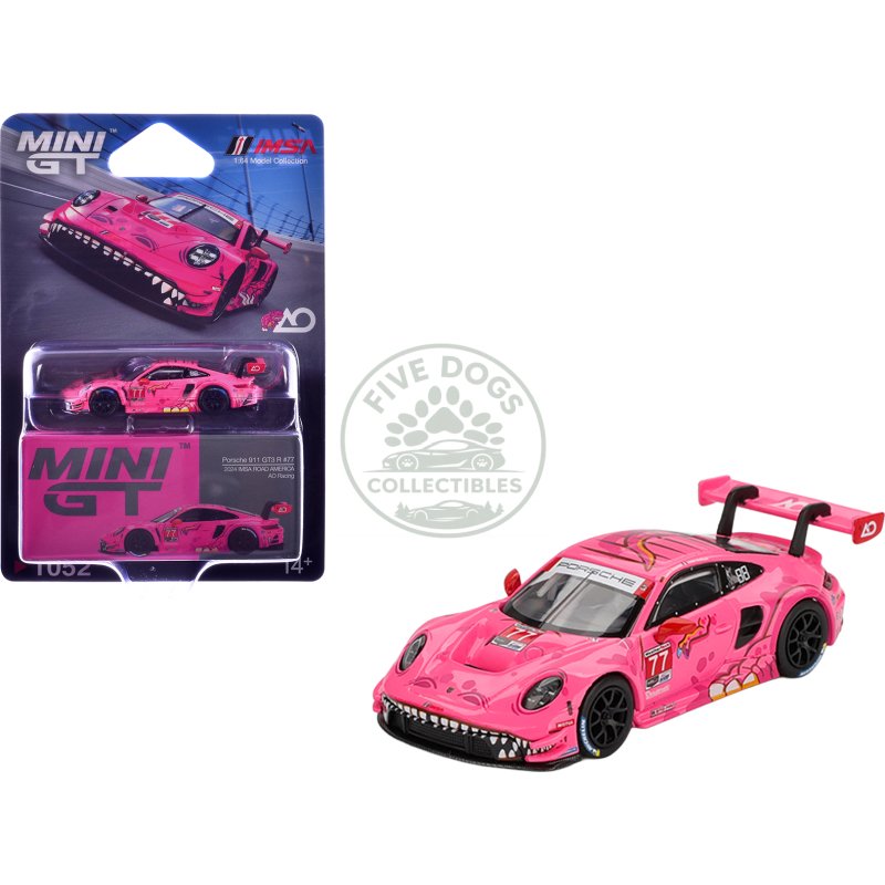 porsche 911 gt3 r #77 julien andlauer laurin heinrich "ao racing roxy" gtd pro "imsa sportscar weekend road america" (2024) limited edition 1/64 diecast model car by mini gt