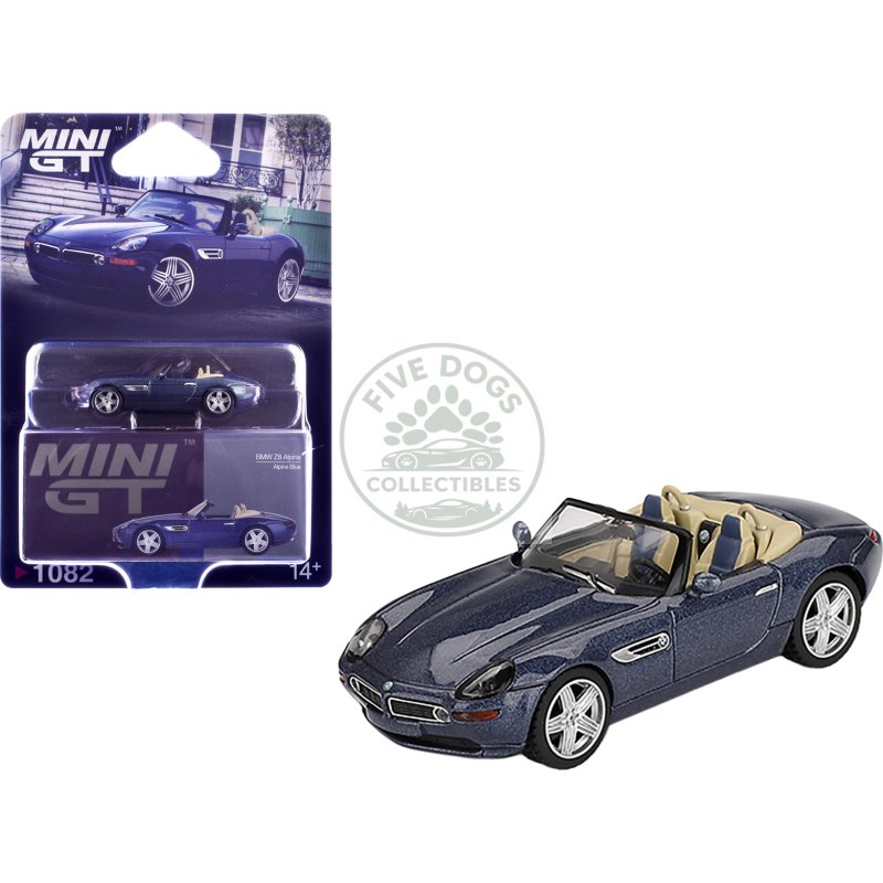 bmw z8 alpina roadster alpine blue metallic limited edition 1/64 diecast model car by mini gt