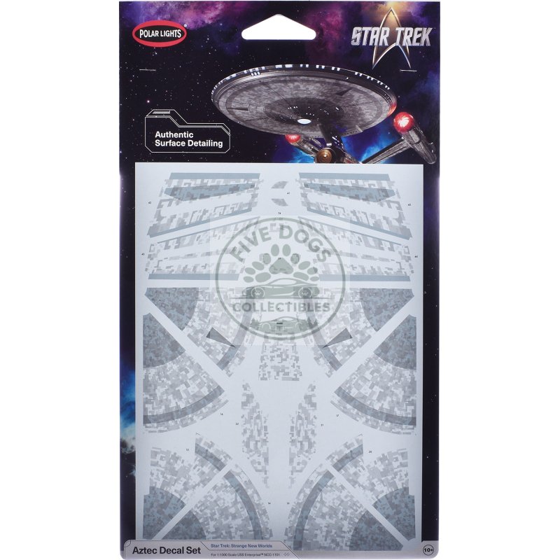 uss enterprise ncc 1701 aztec decal set "star trek: strange new worlds" (2022 current) tv series 1/1000 scale by polar lights