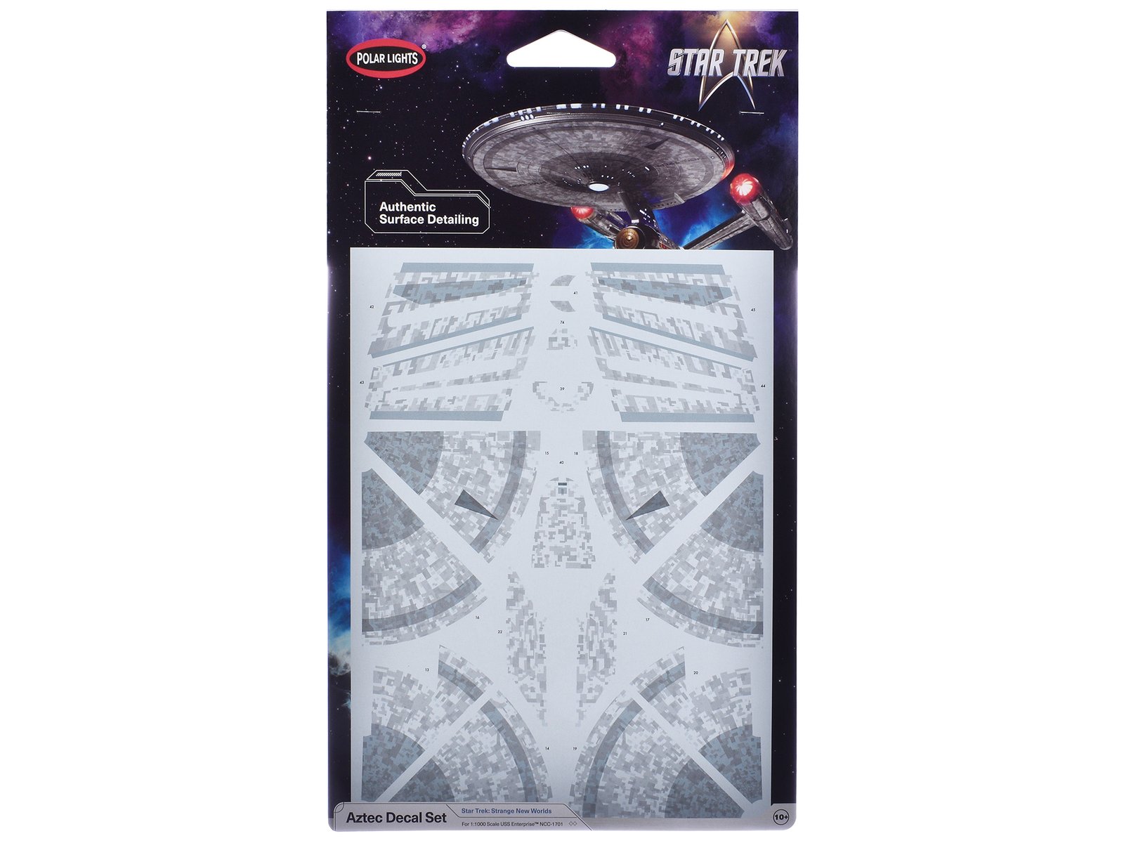 uss enterprise ncc 1701 aztec decal set "star trek: strange new worlds" (2022 current) tv series 1/1000 scale by polar lights uss enterprise ncc 1701 aztec decal set "star trek: strange new worlds" (2022 current) tv series 1/1000 scale by polar lights
