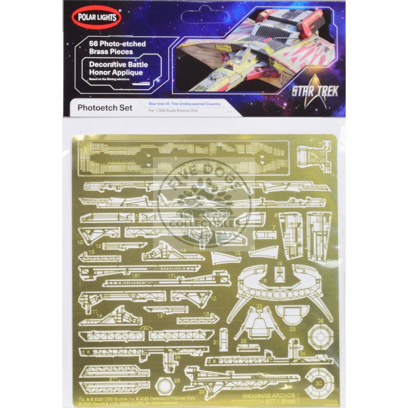 photoetch set for klingon kronos one spaceship "star trek vi: the undiscovered country" (1991) movie 1/350 scale by polar lights