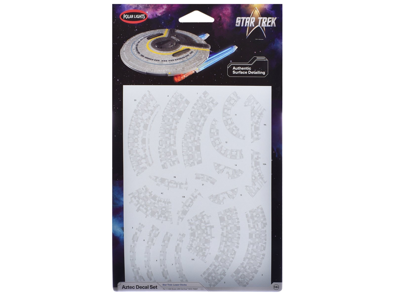 uss cerritos ncc 75567 aztec decal set "star trek: lower decks" (2020 2024) tv series 1/1400 scale by polar lights uss cerritos ncc 75567 aztec decal set "star trek: lower decks" (2020 2024) tv series 1/1400 scale by polar lights