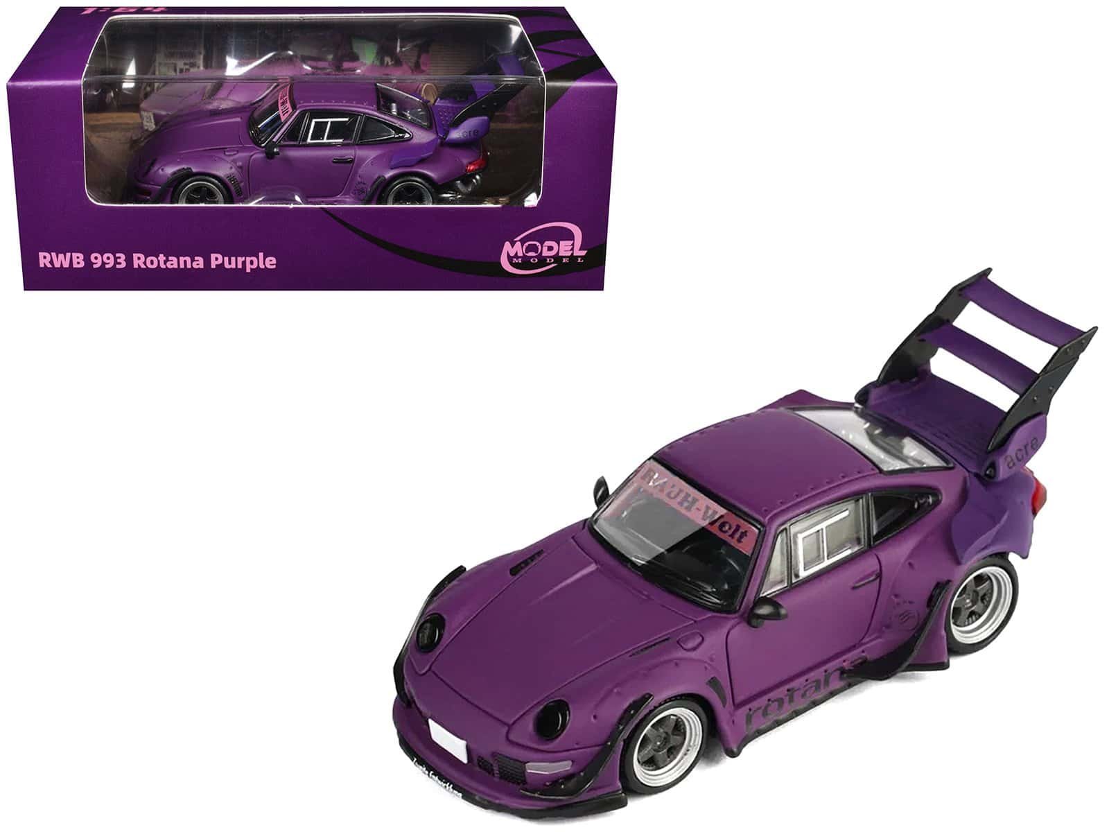 Rotana Purple Model Car Rotana Purple collectible die-cast model car in packaging.