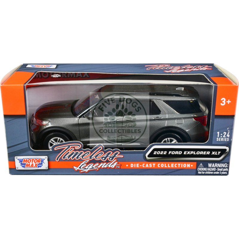 2022 ford explorer xlt gray metallic "timeless legends" series 1/24 diecast model car by motormax