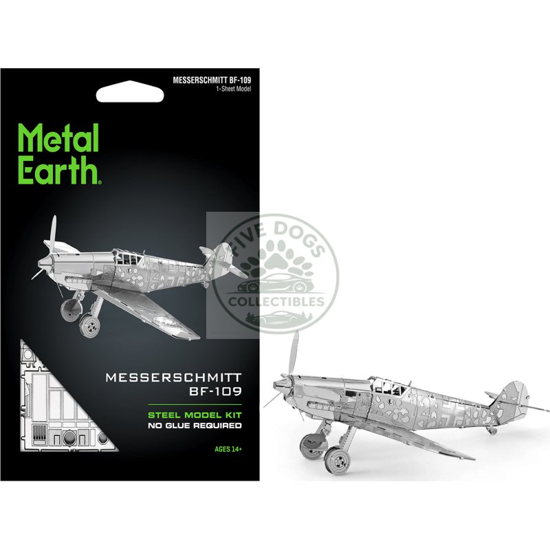model kit messerschmitt bf 109 fighter aircraft "german luftwaffe" (moderate difficulty) steel model by metal earth