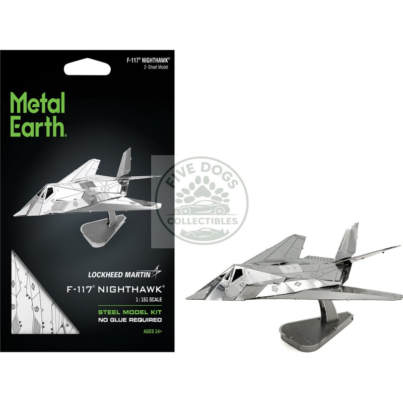 model kit lockheed martin f 117 nighthawk stealth aircraft "united states air force" (moderate difficulty) steel model by metal earth