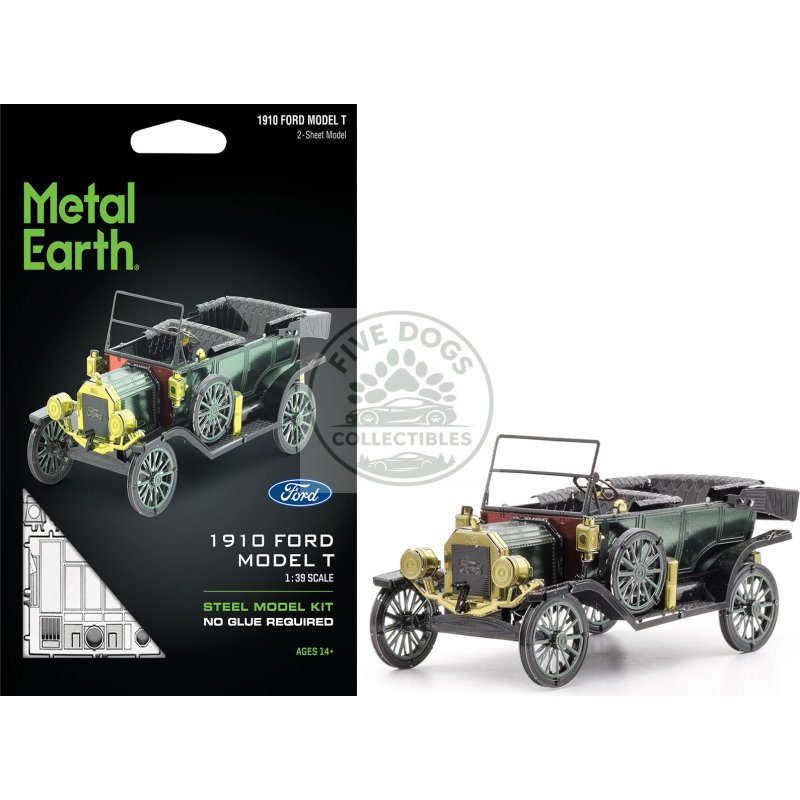 model kit 1910 ford model t green (moderate difficulty) steel model by metal earth