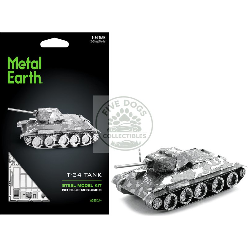 model kit soviet t 34 tank (moderate difficulty) steel model by metal earth