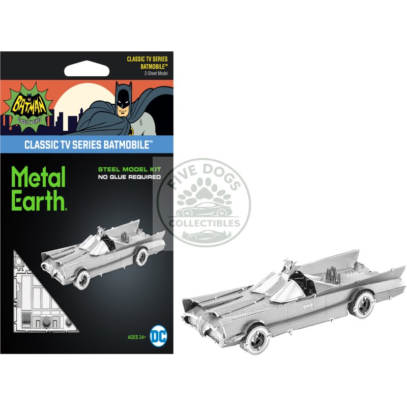 model kit 1966 classic tv series batmobile "batman" (1966) tv series (challenging difficulty) steel model by metal earth
