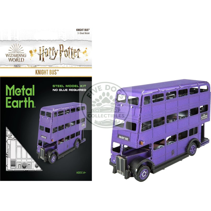 model kit knight bus purple "harry potter and the prisoner of azkaban" (2004) movie (moderate difficulty) steel model by metal earth