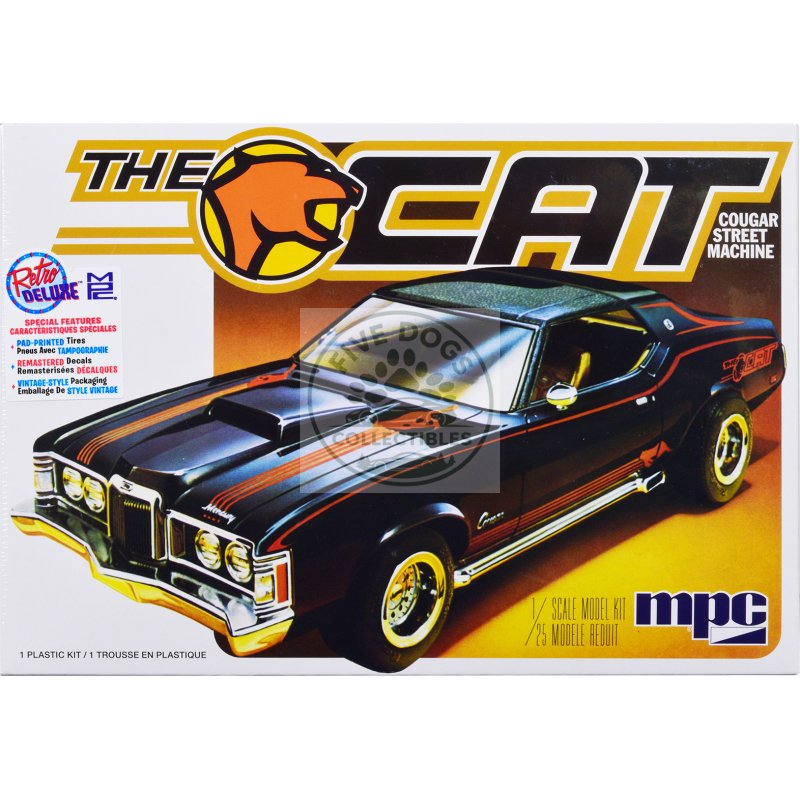 skill 2 model kit 1973 mercury cougar "the cat" 1/25 scale model by mpc