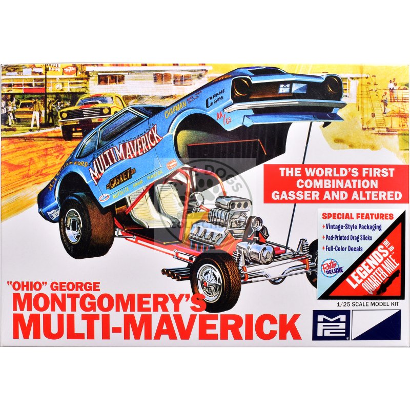 skill 2 model kit "ohio" george montgomery's multi maverick funny car 1/25 scale model by mpc