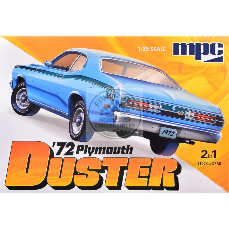 skill 2 model kit 1972 plymouth duster 2 in 1 kit 1/25 scale model by mpc
