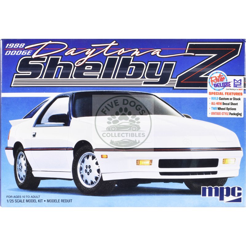 skill 2 model kit 1988 dodge shelby daytona z 2 in 1 kit 1/25 scale model by mpc