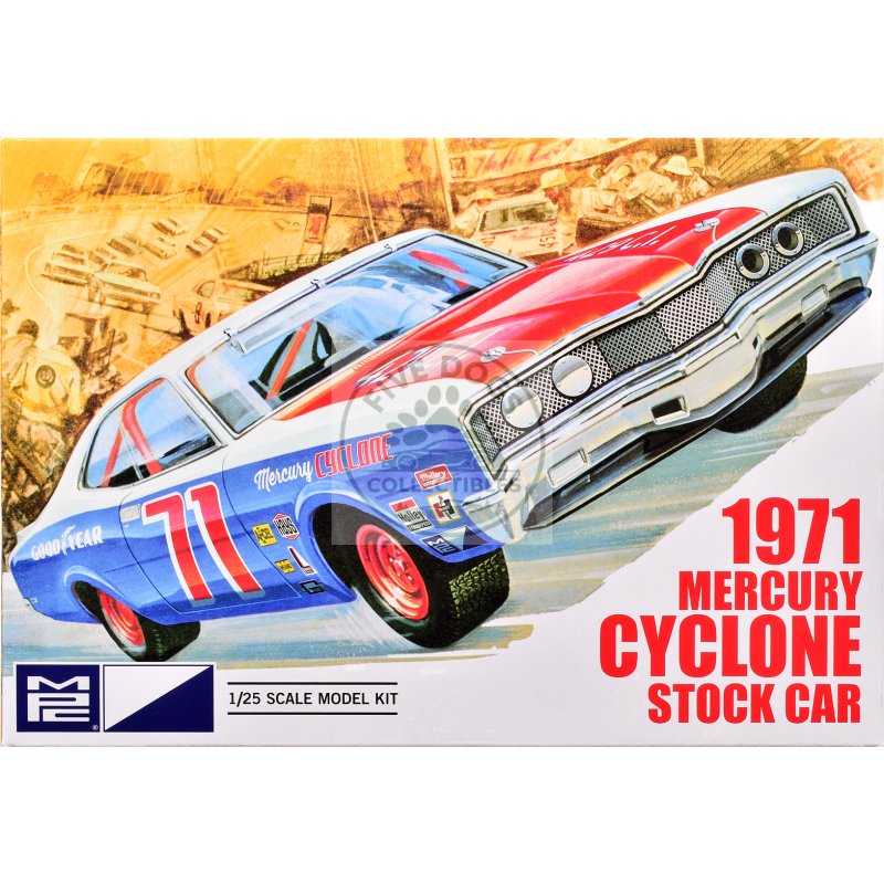 skill 2 model kit 1971 mercury cyclone stock car 1/25 scale model by mpc
