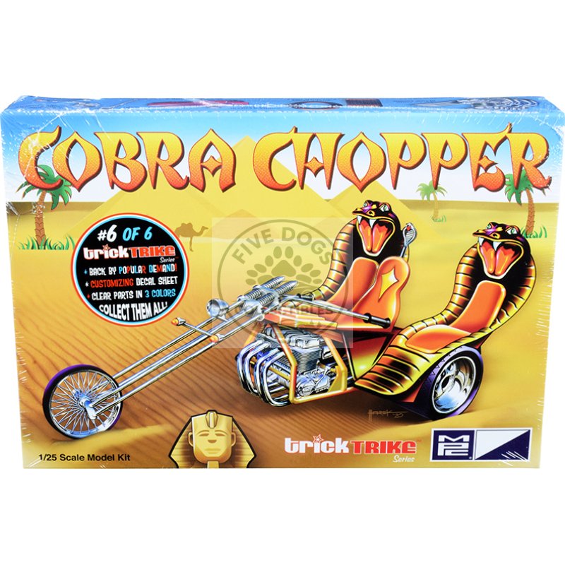 skill 2 model kit cobra chopper "trick trikes" series 1/25 scale model by mpc