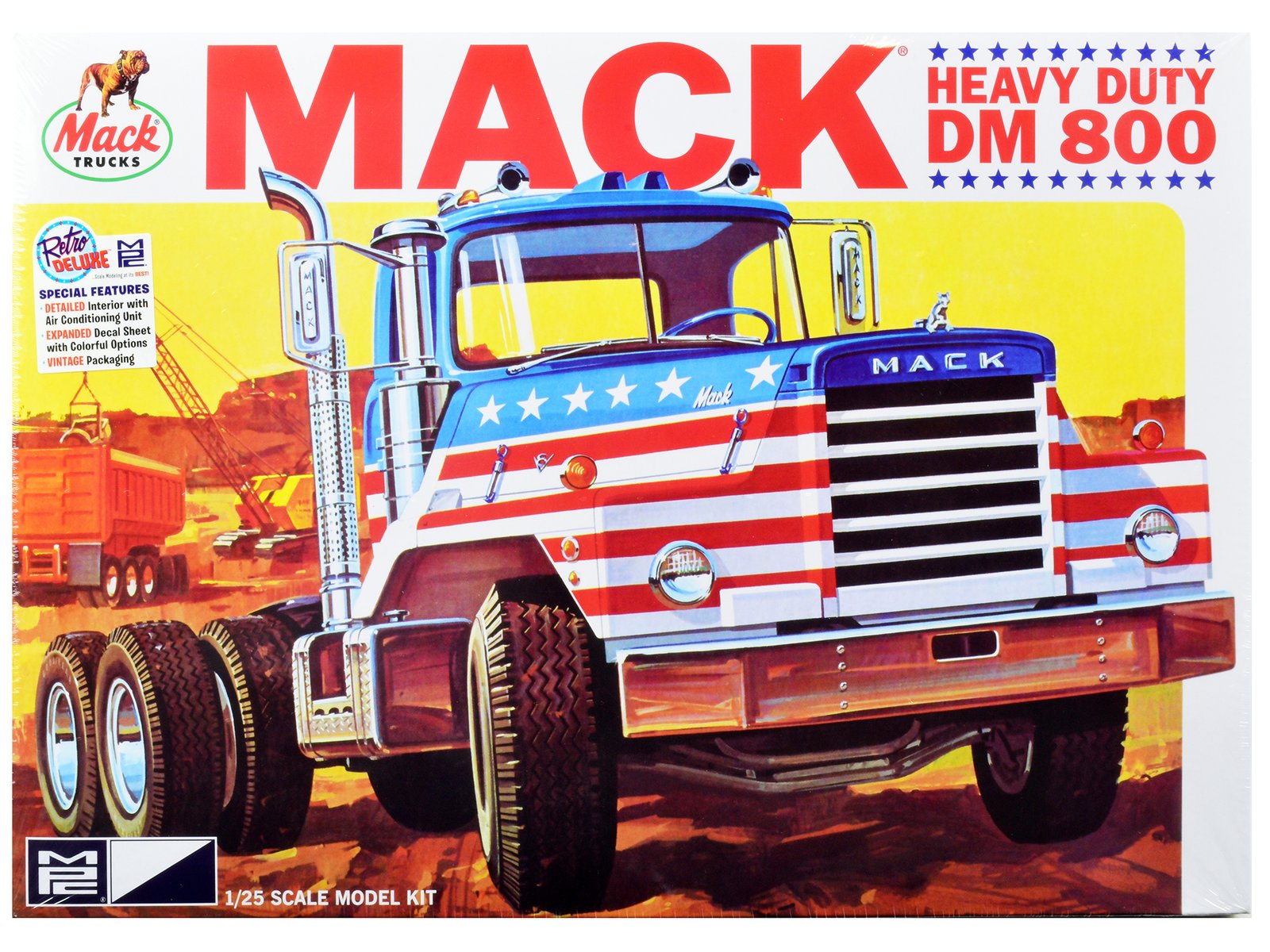 skill 3 model kit mack dm 800 semi tractor truck 1/25 scale model by mpc skill 3 model kit mack dm 800 semi tractor truck 1/25 scale model by mpc