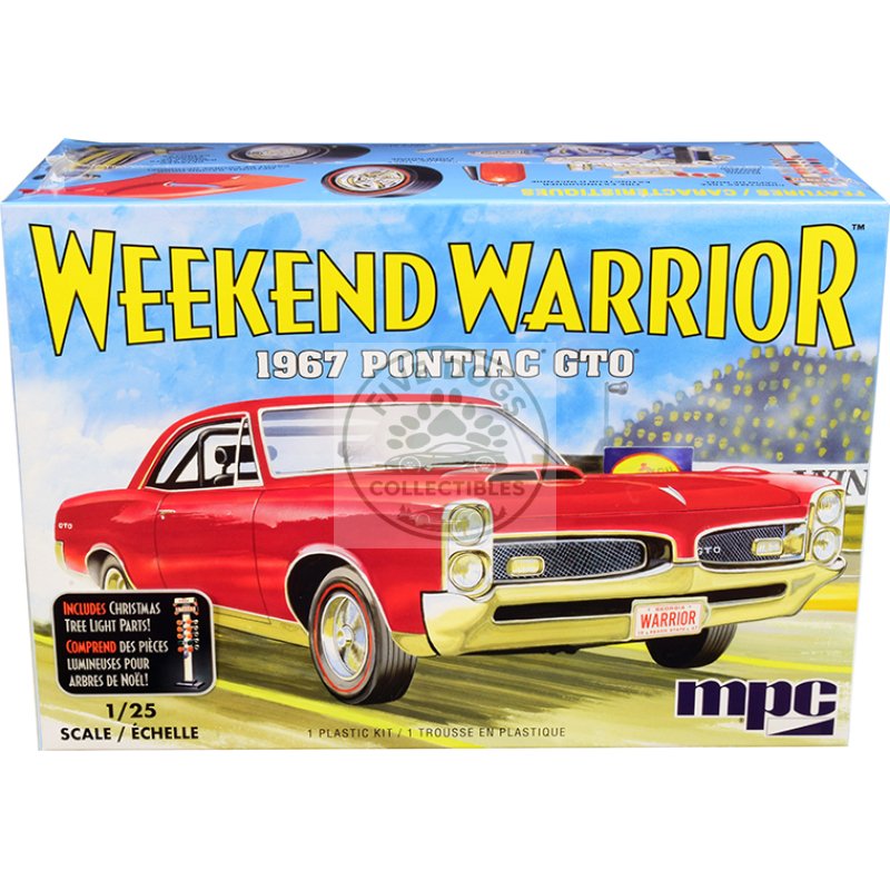 skill 3 model kit 1967 pontiac gto "weekend warrior" 3 in 1 kit 1/25 scale model by mpc