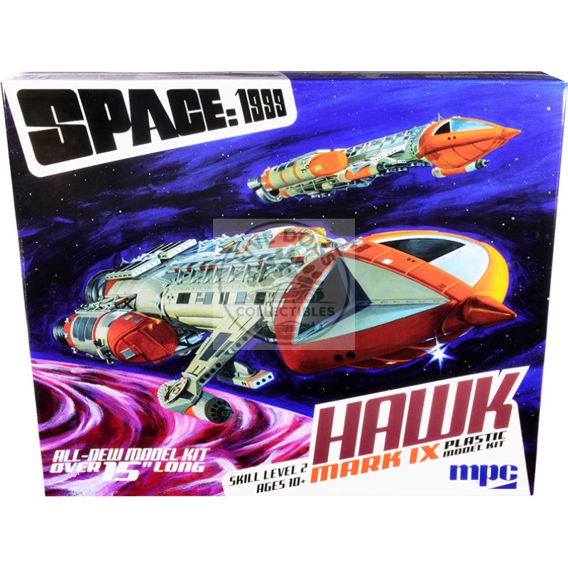 skill 2 model kit hawk mark ix space fighter "space: 1999" (1975 1977) tv show 1/48 scale model by mpc