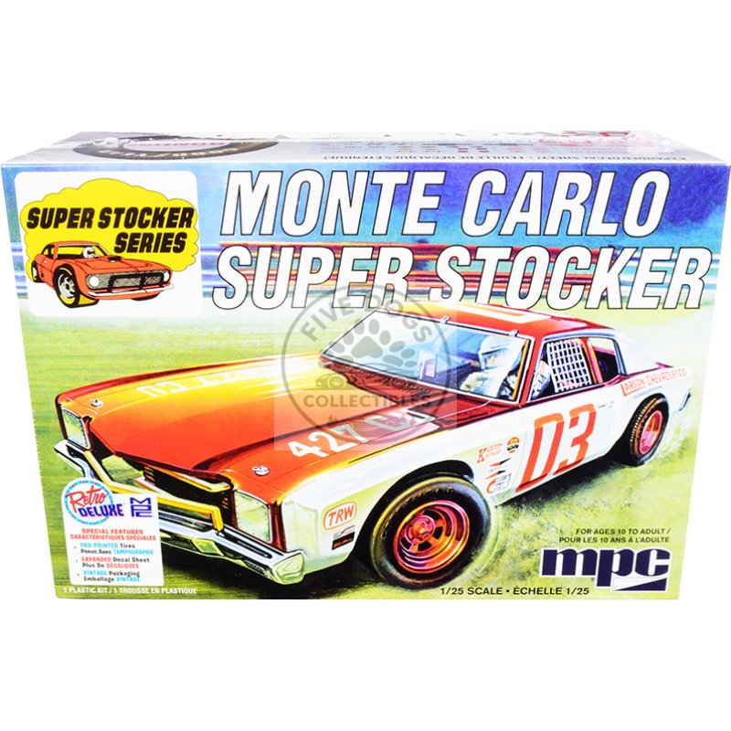 skill 2 model kit 1971 chevrolet monte carlo super stocker 1/25 scale model by mpc