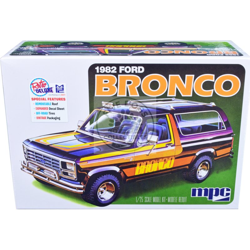 skill 2 model kit 1982 ford bronco 1/25 scale model by mpc
