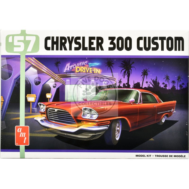 skill 2 model kit 1957 chrysler 300 custom 1/25 scale model by amt