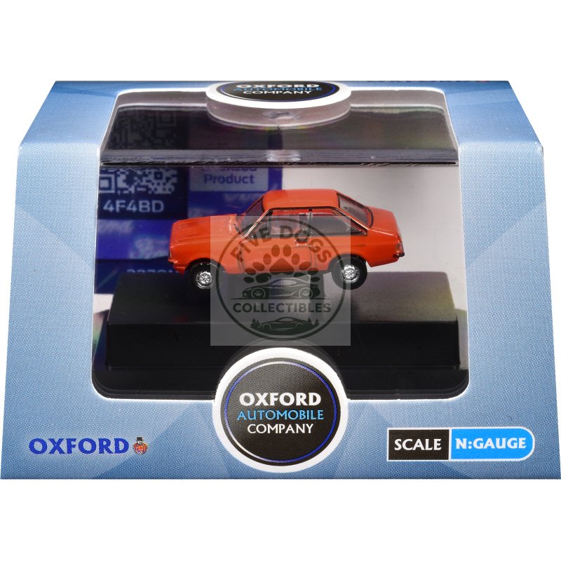 ford escort mk2 rhd (right hand drive) carnival red 1/148 (n) scale diecast model car by oxford diecast