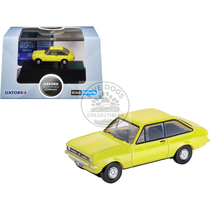 ford escort mk2 rhd (right hand drive) signal yellow 1/148 (n) scale diecast model car by oxford diecast