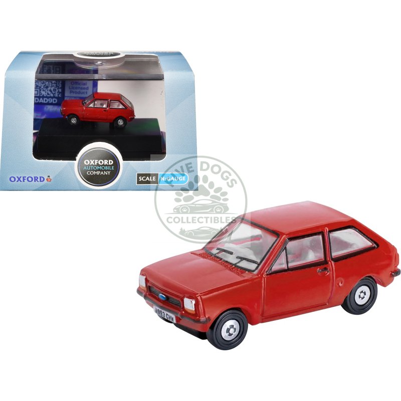 ford fiesta mk1 rhd (right hand drive) venetian red 1/148 (n) scale diecast model car by oxford diecast
