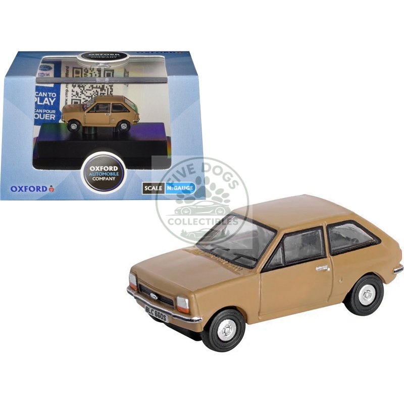ford fiesta mk1 rhd (right hand drive) nevada beige 1/148 (n) scale diecast model car by oxford diecast