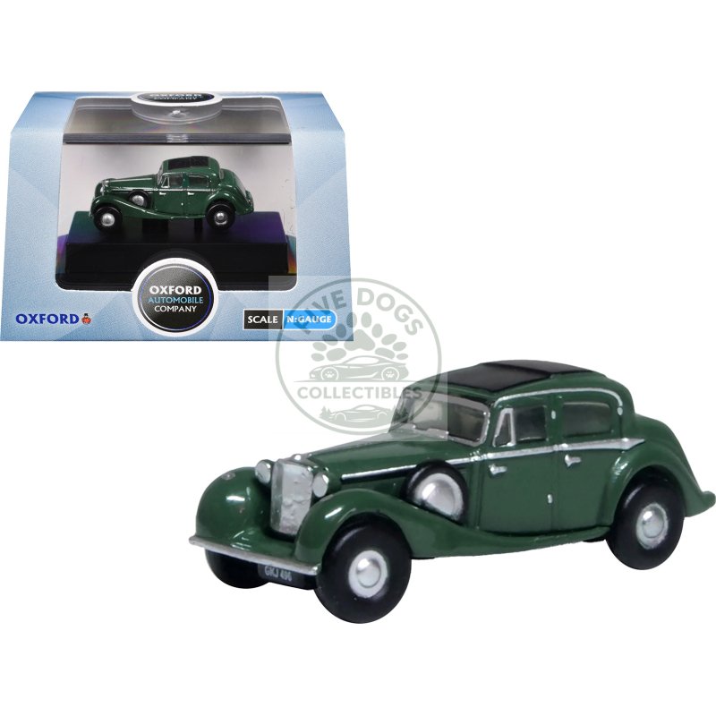 jaguar ss rhd (right hand drive) suede green with black top 1/148 (n) scale diecast model car by oxford diecast