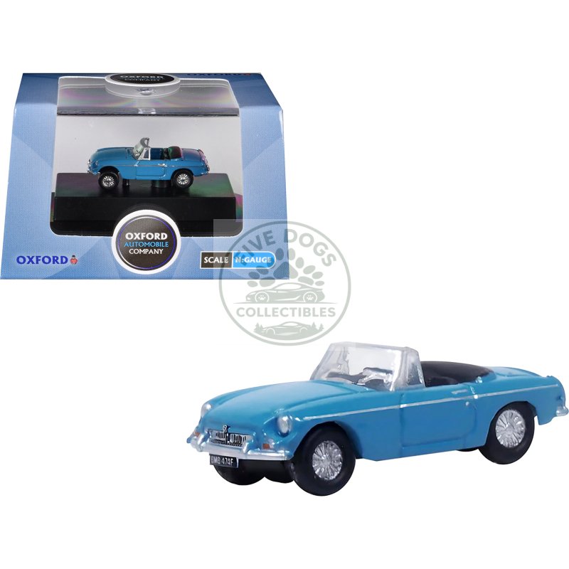 mg mgb roadster rhd (right hand drive) iris blue 1/148 (n) scale diecast model car by oxford diecast