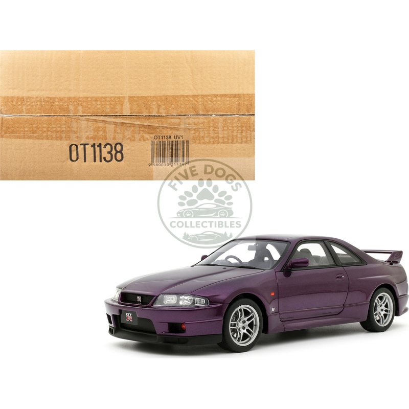 1995 nissan skyline gt r (r33) v spec rhd (right hand drive) midnight purple metallic 1/18 model car by otto mobile