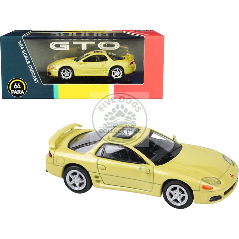 mitsubishi 3000gt gto with sunroof martinique yellow pearl 1/64 diecast model car by paragon
