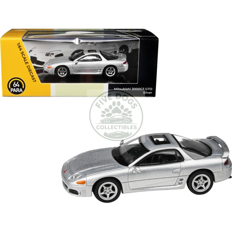 mitsubishi 3000gt gto silver metallic with sunroof 1/64 diecast model car by paragon models