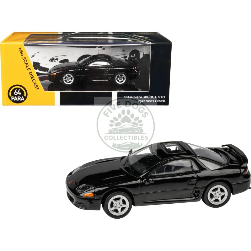 mitsubishi 3000gt gto pyrenees black with sunroof 1/64 diecast model car by paragon models