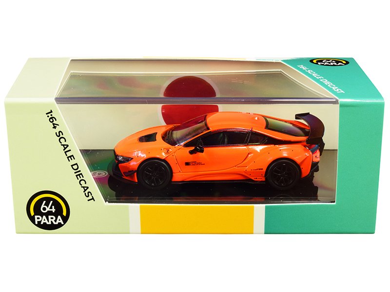 bmw i8 liberty walk orange 1/64 diecast model car by paragon bmw i8 liberty walk orange 1/64 diecast model car by paragon
