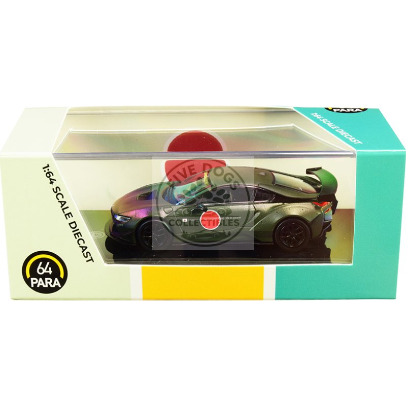 bmw i8 zero liberty walk dark green 1/64 diecast model car by paragon