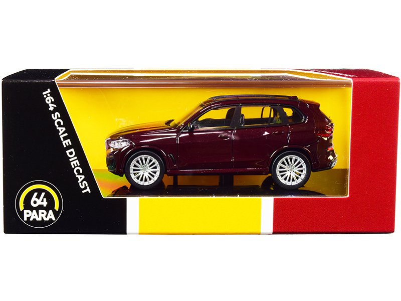 bmw x5 (g05) with sunroof ametrine red metallic 1/64 diecast model car by paragon bmw x5 (g05) with sunroof ametrine red metallic 1/64 diecast model car by paragon