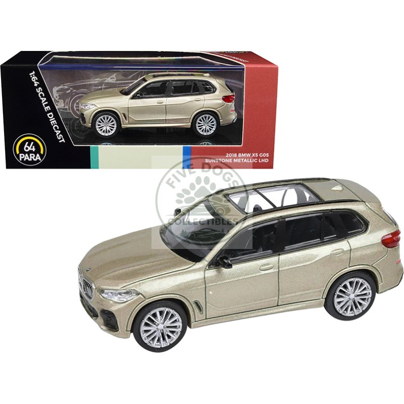 2018 bmw x5 g05 with sunroof sunstone gold metallic 1/64 diecast model car by paragon models